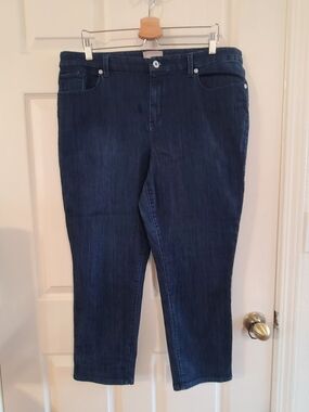 Chico's Indigo Cropped Stretch Jeans Size 3 Chicos Size XL
